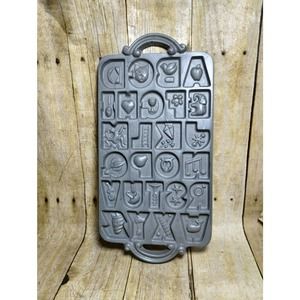 Vtg Cast Iron ABC Childrens John Wright Co Baking Pan 1985 USA NOS (lrs)